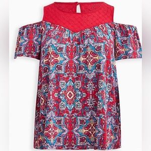 EUC Torrid Super Soft Crew Cold Shoulder Top Women’s Plus Size 1